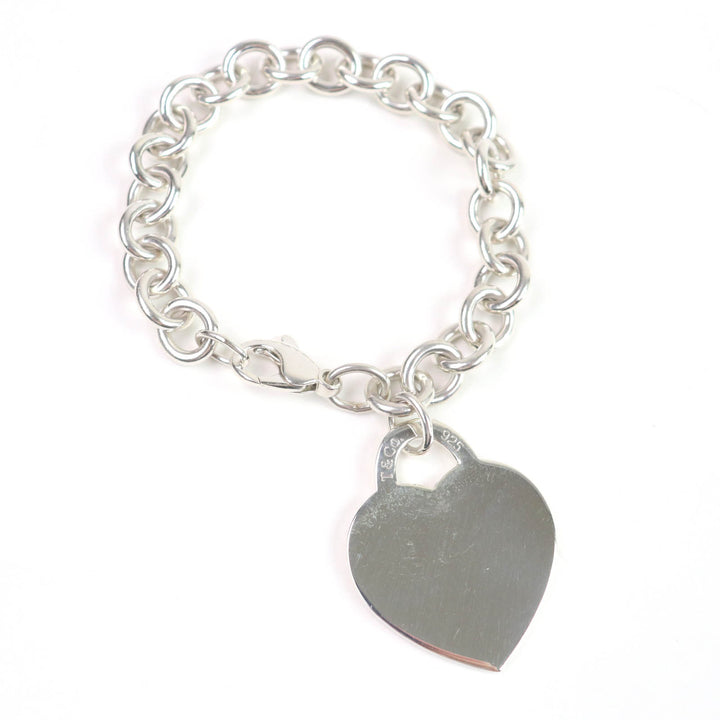 Very Good TIFFANY&Co. bracelet Large Heart Tag Silver 925 Women