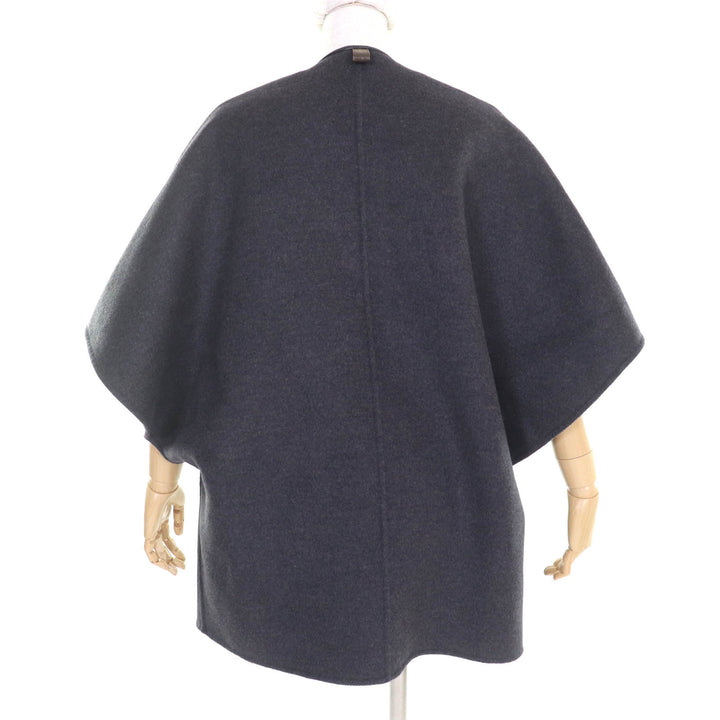 Excellent LOUIS VUITTON coat Belted monogram placket Charcoal gray 34 FGC038QWE
