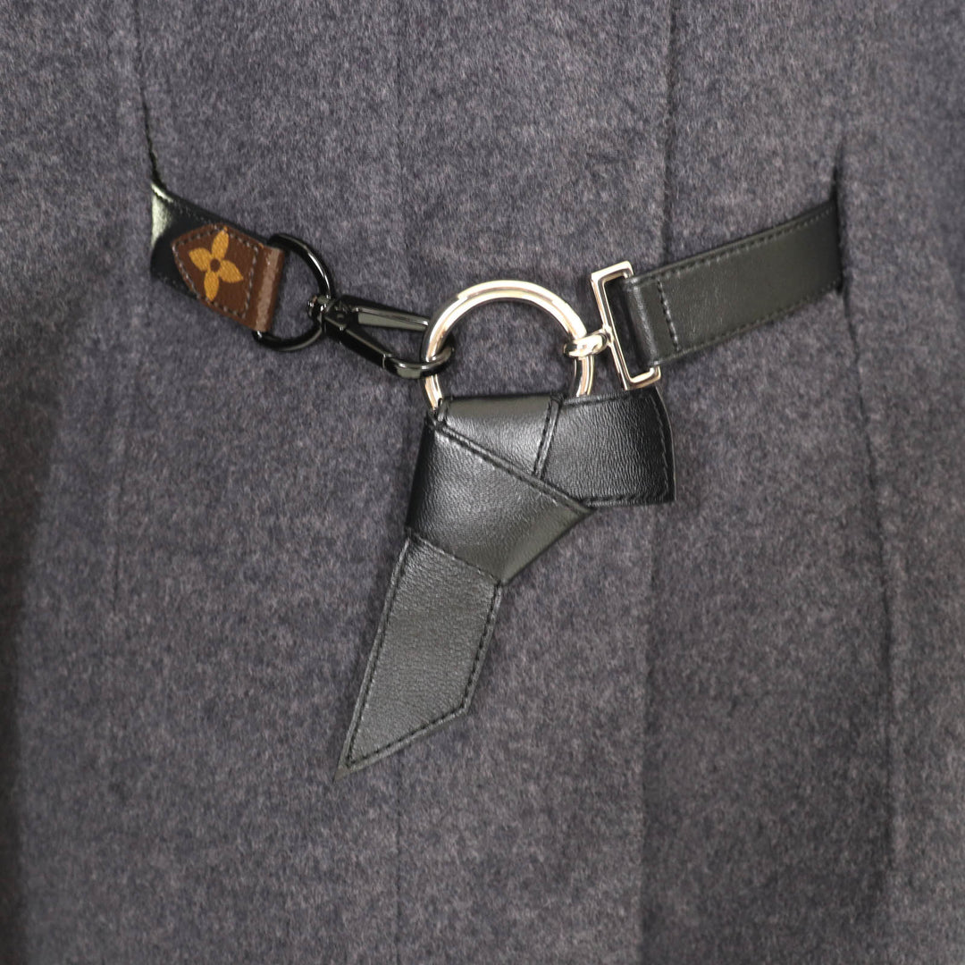 LOUIS VUITTON coat Charcoal gray wool Women 34 FGC038QWE