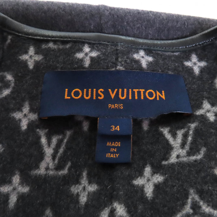 LOUIS VUITTON coat Charcoal gray wool Women 34 FGC038QWE