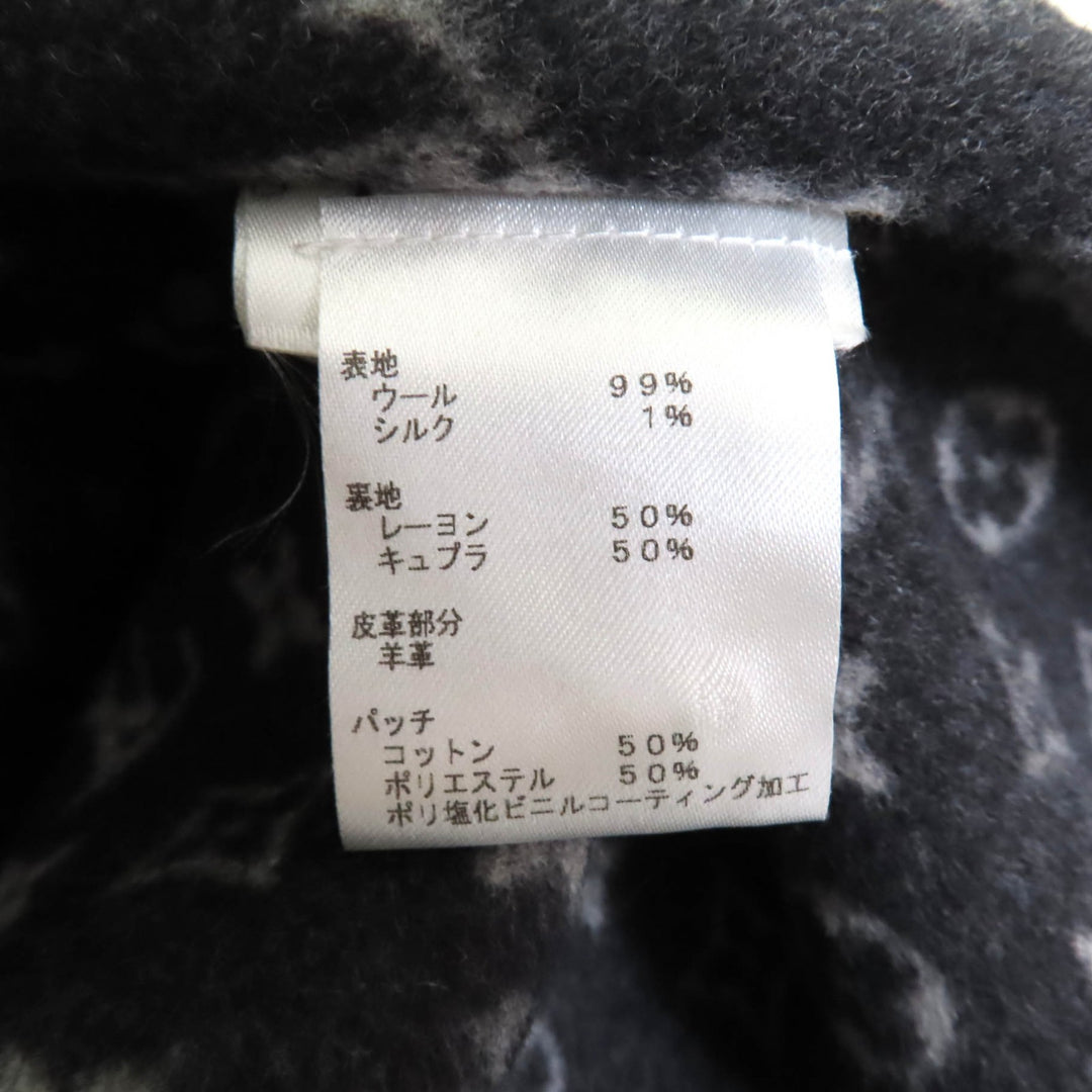 Excellent LOUIS VUITTON coat Belted monogram placket Charcoal gray 34 FGC038QWE