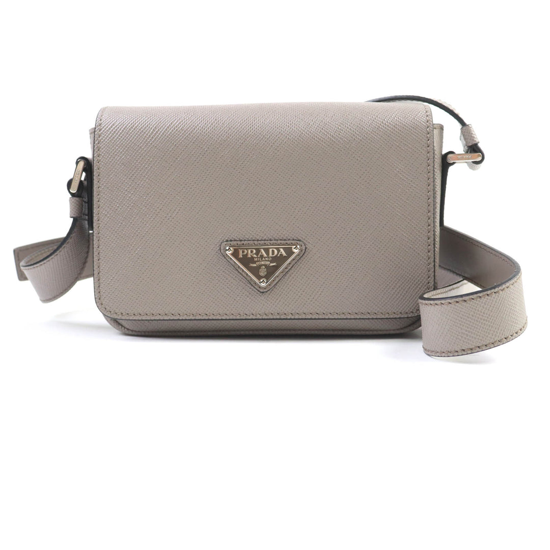 Excellent PRADA Shoulder Bag Triangle With logo Safiano leather Women 2VD065