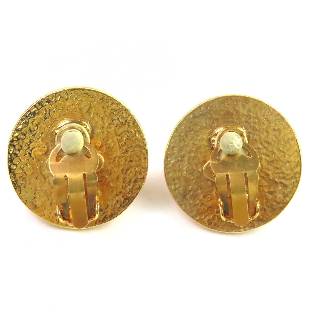 CHANEL Earring COCO Mark Faux Pearl Round Earrings (for both ears) gold 95P