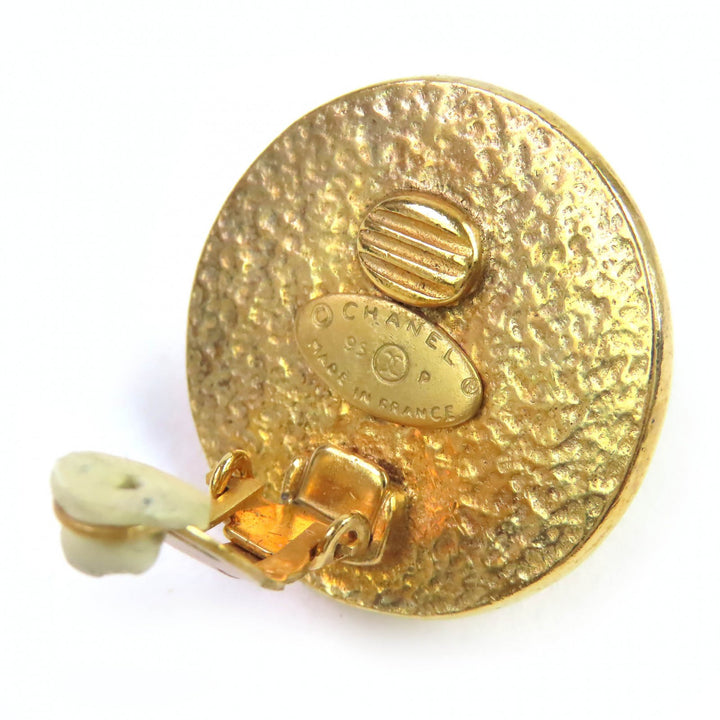 CHANEL Earring COCO Mark Faux Pearl Round Earrings (for both ears) gold 95P