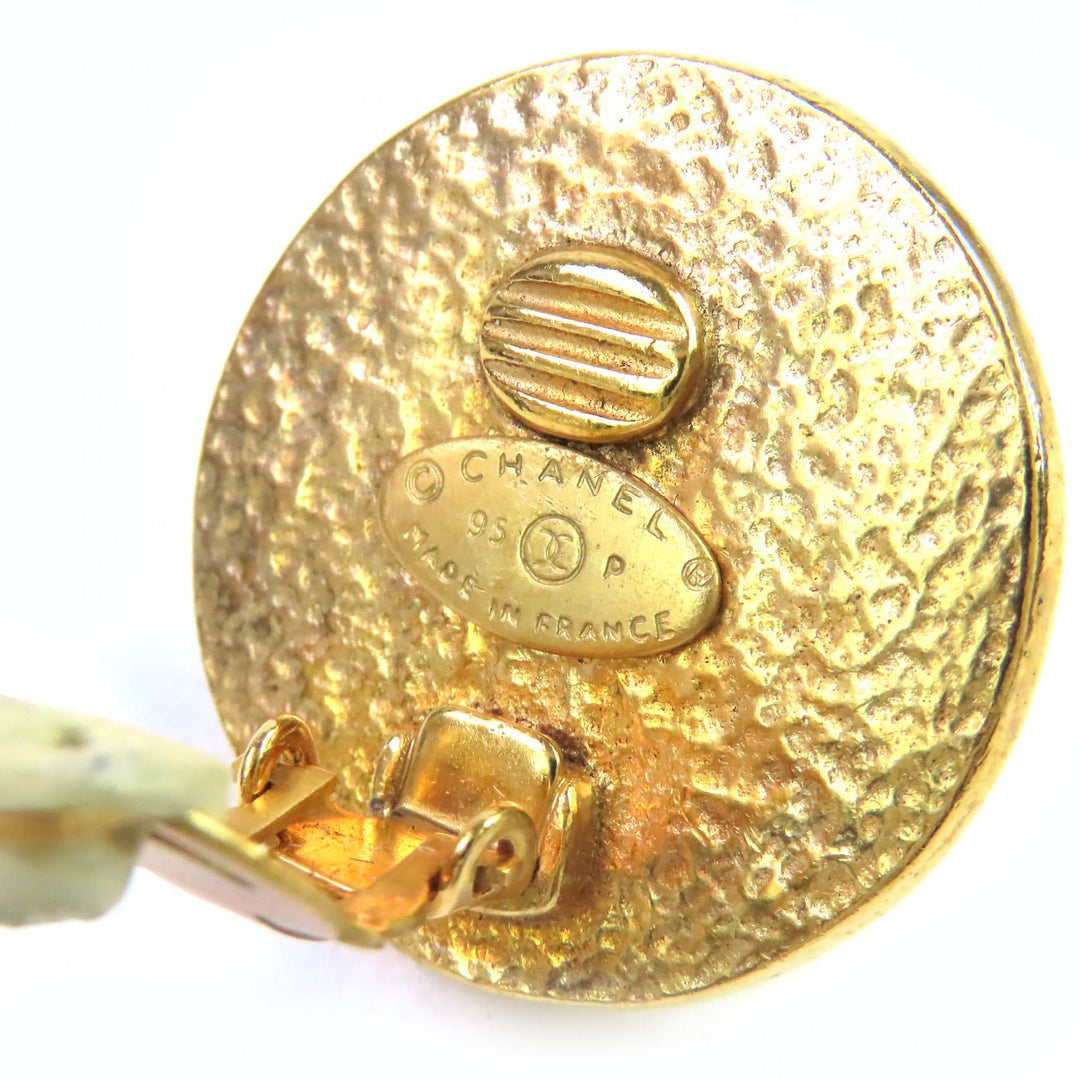 CHANEL Earring COCO Mark Faux Pearl Round Earrings (for both ears) gold 95P