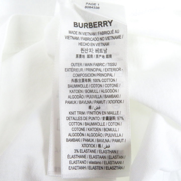 Excellent BURBERRY Short sleeve T-shirt Box logo print crew neck white M 8084338
