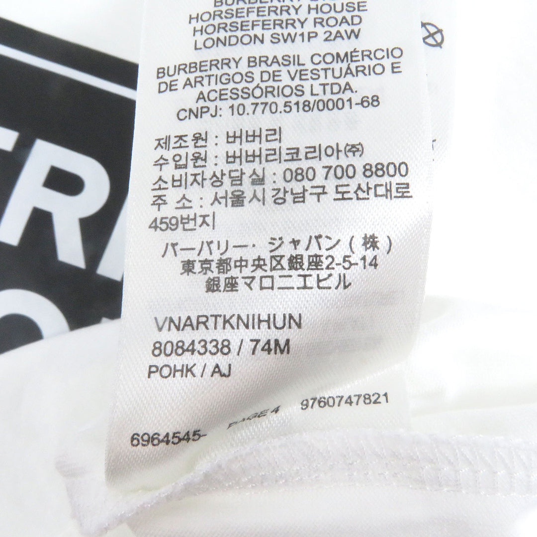 Excellent BURBERRY Short sleeve T-shirt Box logo print crew neck white M 8084338