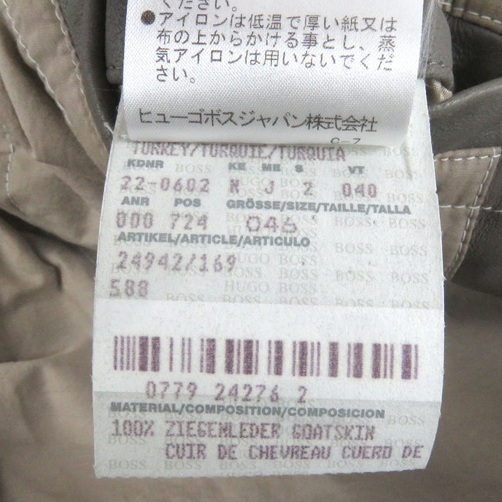 Good HUGO BOSS leather jacket Charcoal system Goat leather mens 46