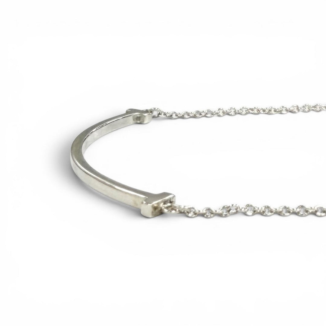 Great TIFFANY&Co. Necklace Smile Pendant Small Silver AG925 Women