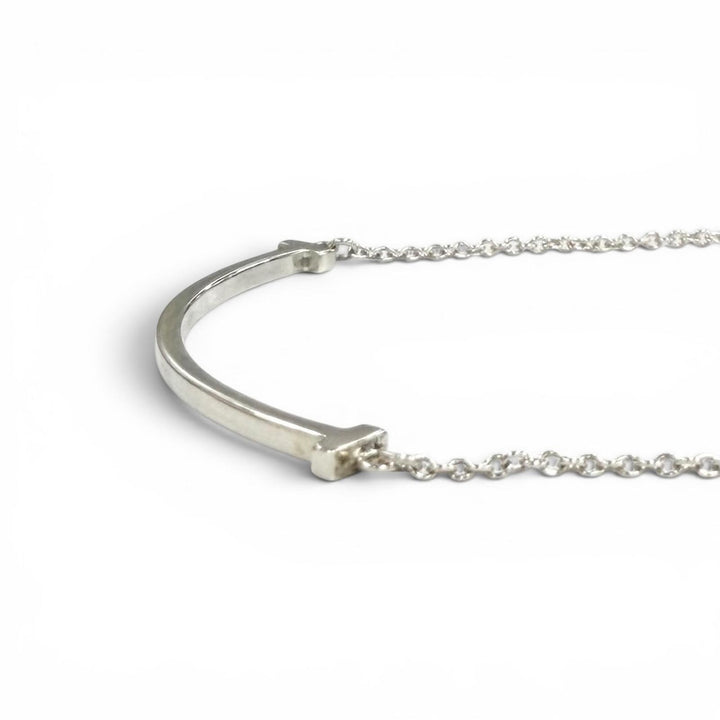 Great TIFFANY&Co. Necklace Smile Pendant Small Silver AG925 Women