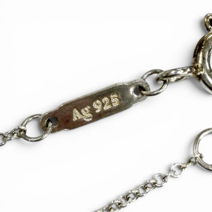 Great TIFFANY&Co. Necklace Smile Pendant Small Silver AG925 Women