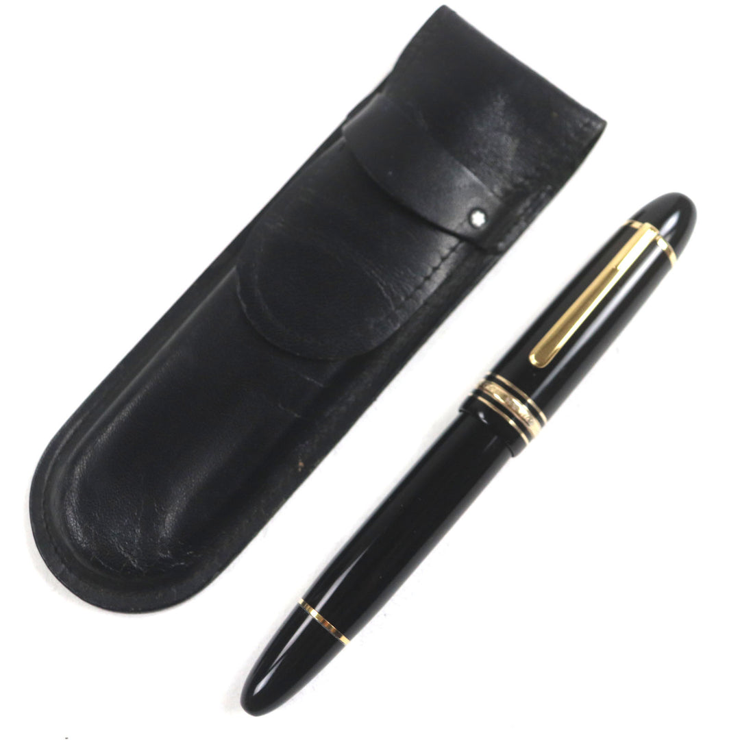 Very Good MONTBLANC fountain pen Meisterstck 149 white star Black gold 14K mens