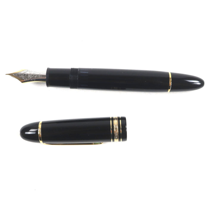 Very Good MONTBLANC fountain pen Meisterstck 149 white star Black gold 14K mens