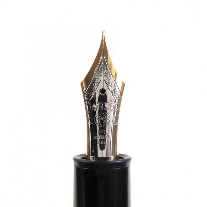 Very Good MONTBLANC fountain pen Meisterstck 149 white star Black gold 14K mens