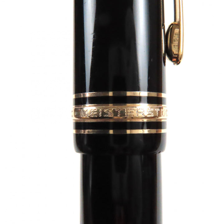 Very Good MONTBLANC fountain pen Meisterstck 149 white star Black gold 14K mens