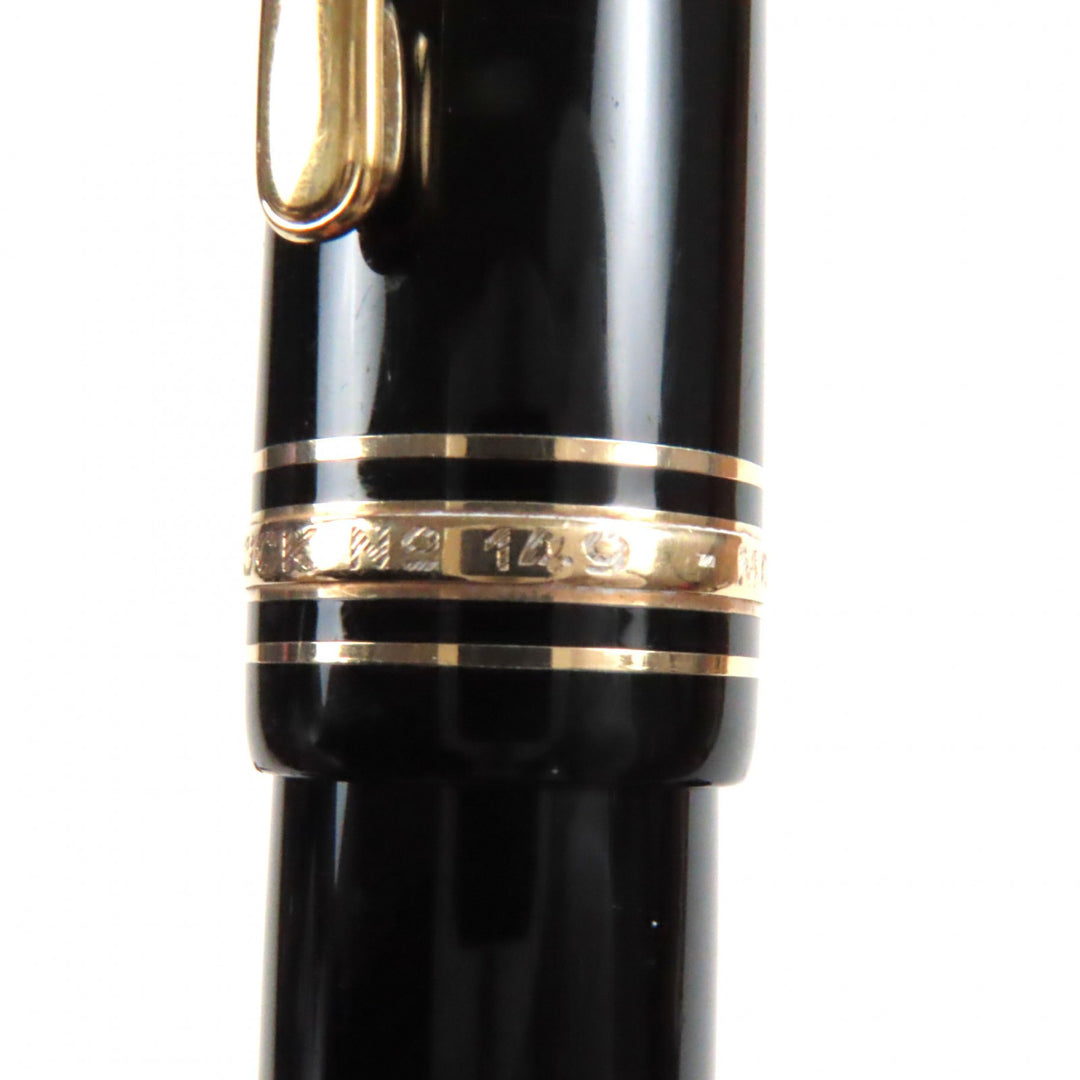 Very Good MONTBLANC fountain pen Meisterstck 149 white star Black gold 14K mens