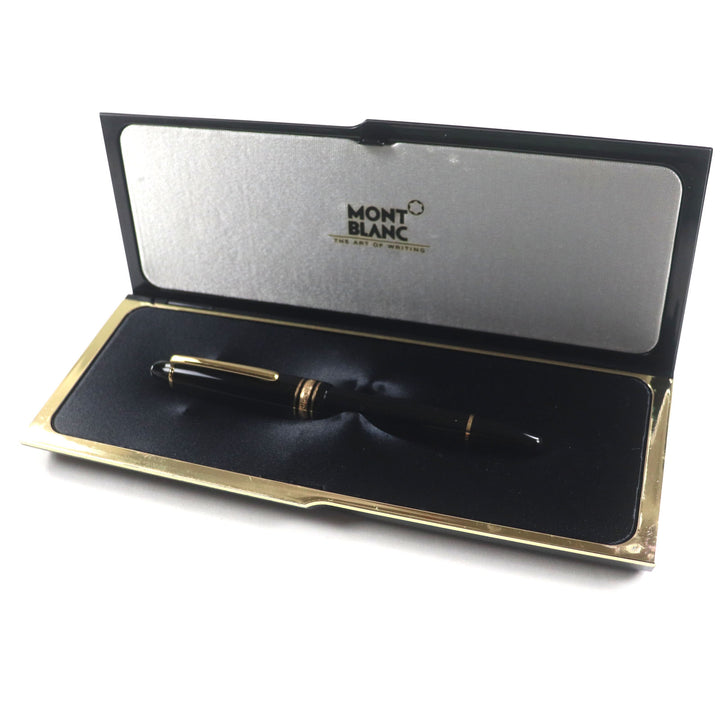 Excellent MONTBLANC fountain pen Meisterstck 146 white star Black gold 14K mens