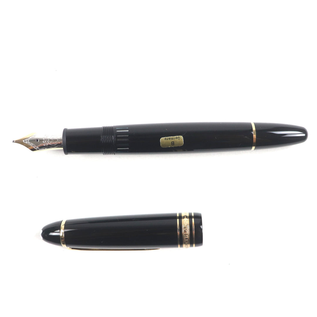 Excellent MONTBLANC fountain pen Meisterstck 146 white star Black gold 14K mens