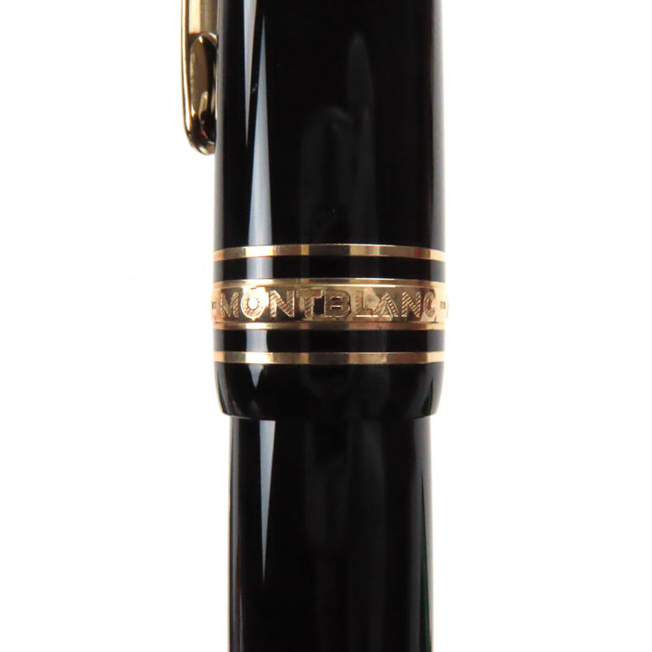Excellent MONTBLANC fountain pen Meisterstck 146 white star Black gold 14K mens