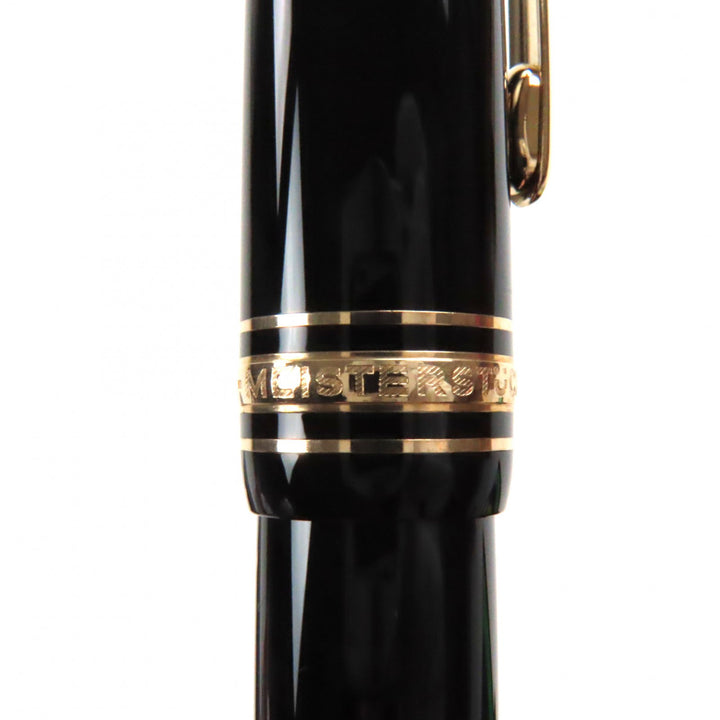 Excellent MONTBLANC fountain pen Meisterstck 146 white star Black gold 14K mens