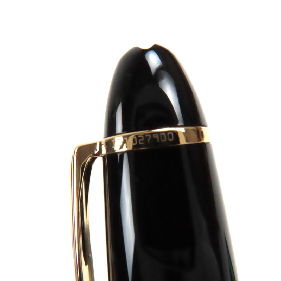 Excellent MONTBLANC fountain pen Meisterstck 146 white star Black gold 14K mens