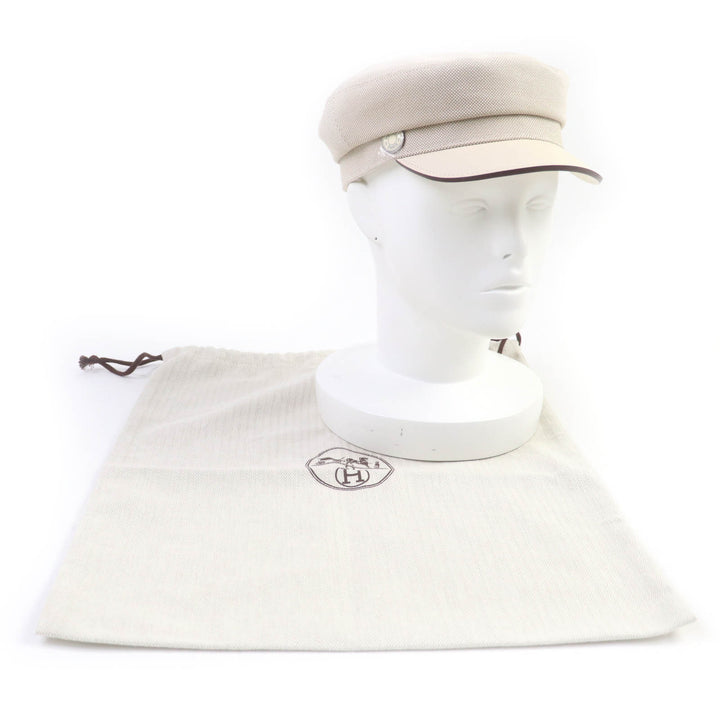 Pristine HERMES Casquette beige cotton Women 57