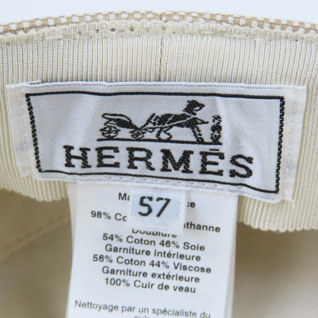 Pristine HERMES Casquette beige cotton Women 57