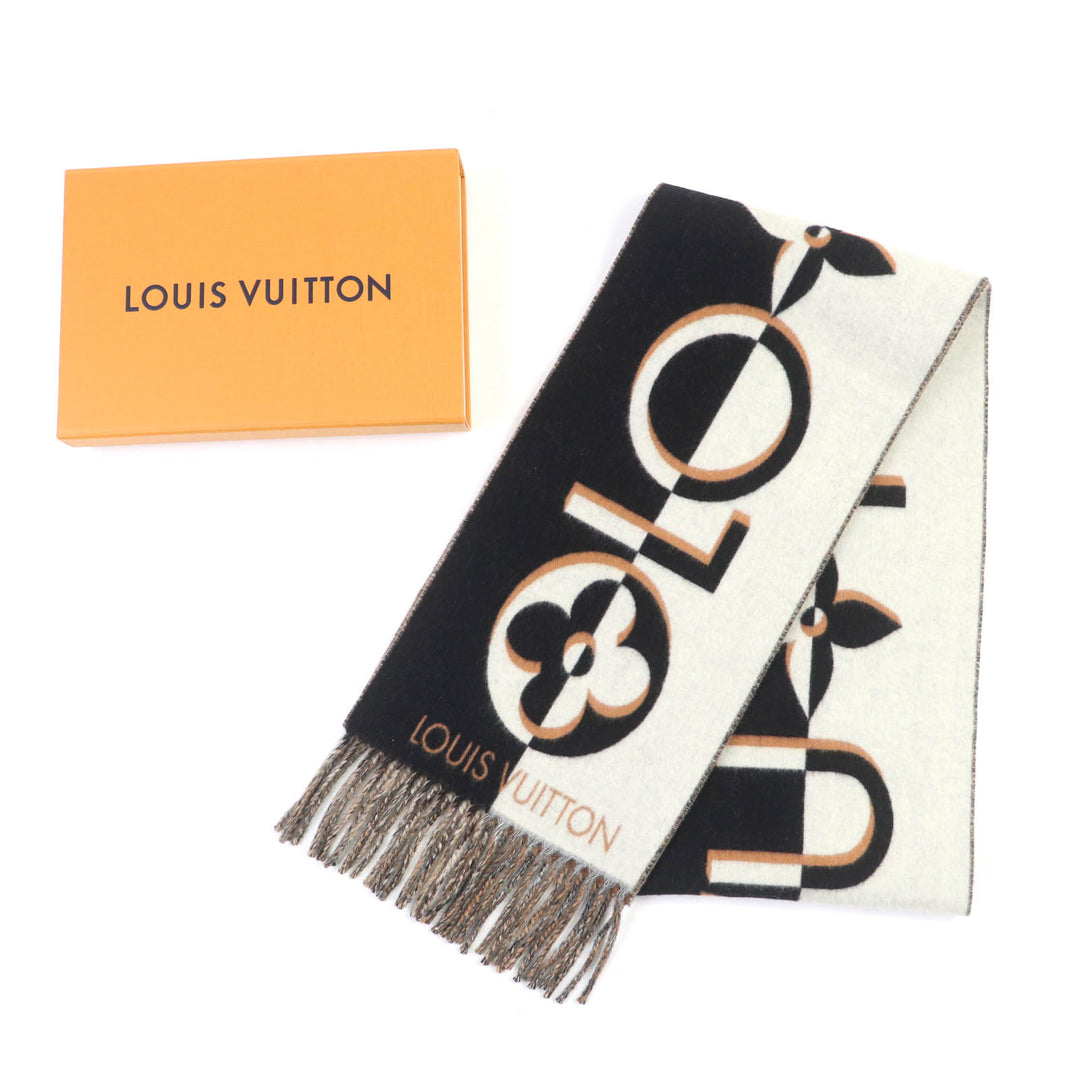 Excellent LOUIS VUITTON Scarf Muffler Duo Infinity wool Women M90806