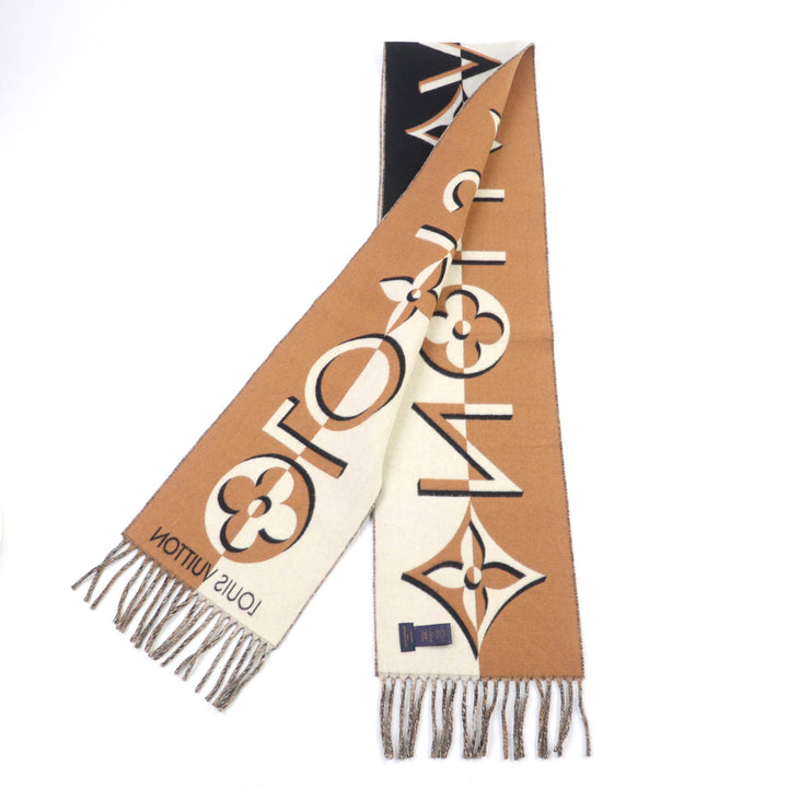 Excellent LOUIS VUITTON Scarf Muffler Duo Infinity wool Women M90806