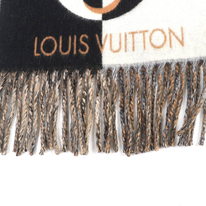 Excellent LOUIS VUITTON Scarf Muffler Duo Infinity wool Women M90806