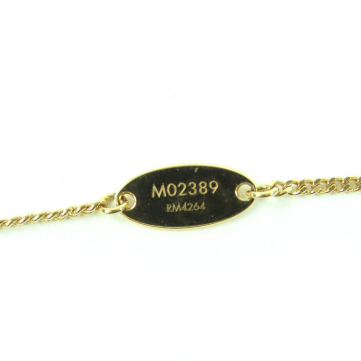Excellent LOUIS VUITTON Necklace Necklace・My LV Heart Rhinestone gold Women M02389