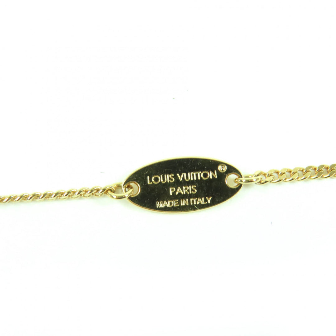Excellent LOUIS VUITTON Necklace Necklace・My LV Heart Rhinestone gold Women M02389