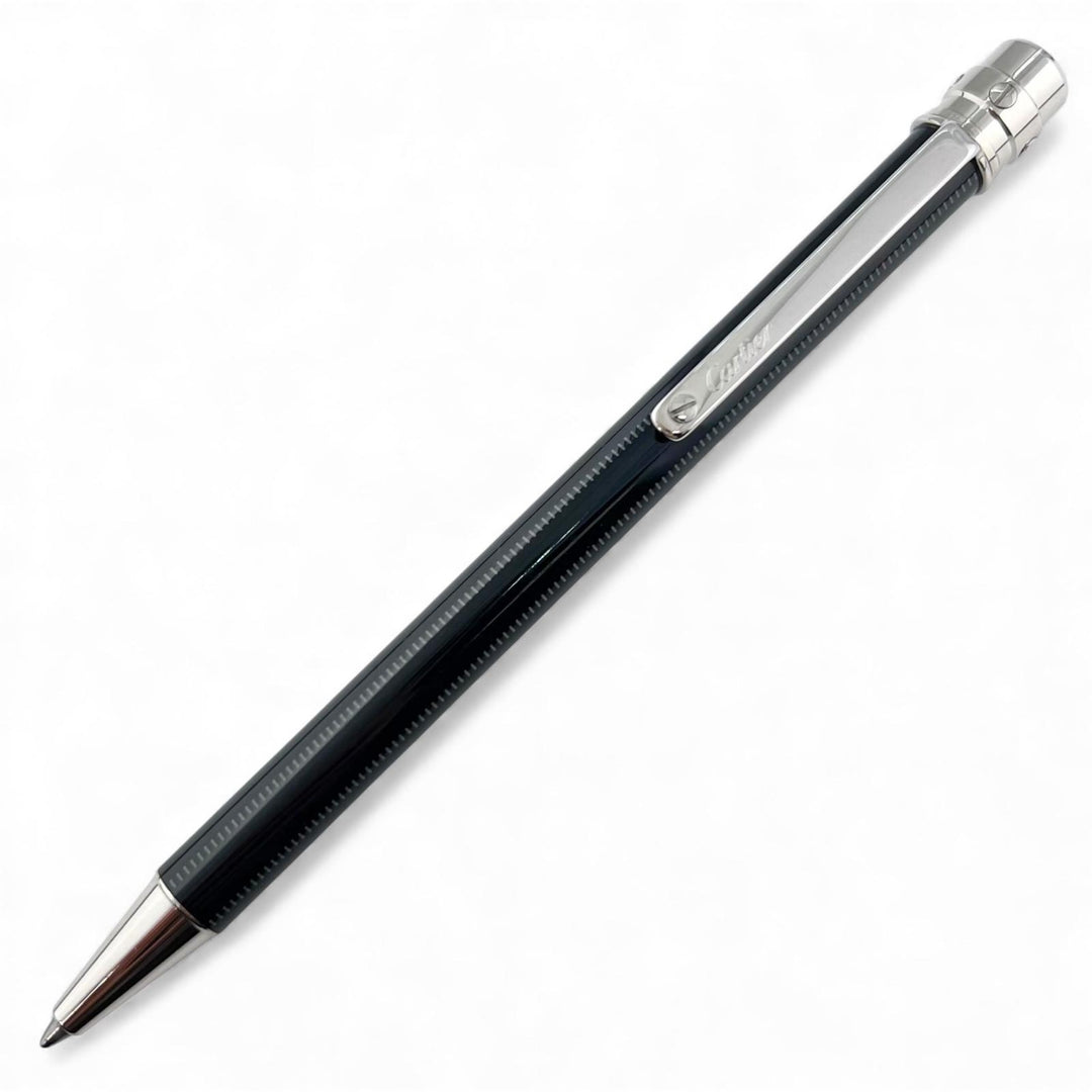 Very Good Cartier Ballpoint pen Santos Do Black Silver mens