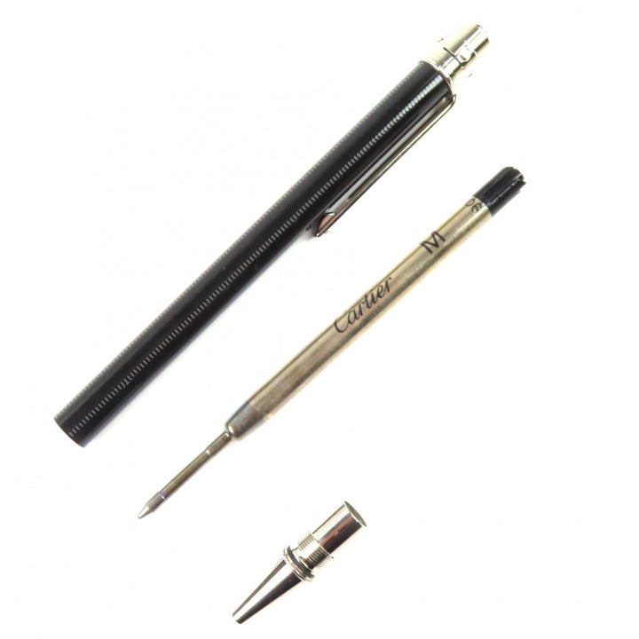 Very Good Cartier Ballpoint pen Santos Do Black Silver mens