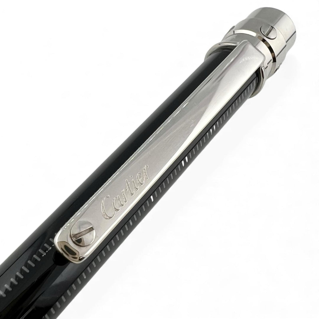 Very Good Cartier Ballpoint pen Santos Do Black Silver mens