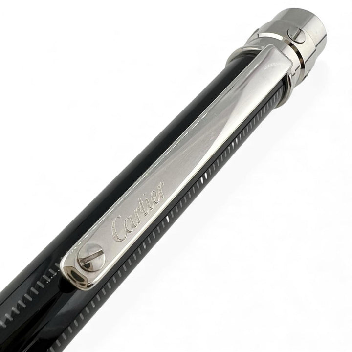 Very Good Cartier Ballpoint pen Santos Do Black Silver mens