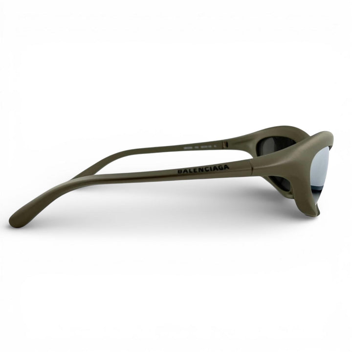 Excellent BALENCIAGA sunglasses Mirrored Lens Metallic Khaki gray mens BB0229S