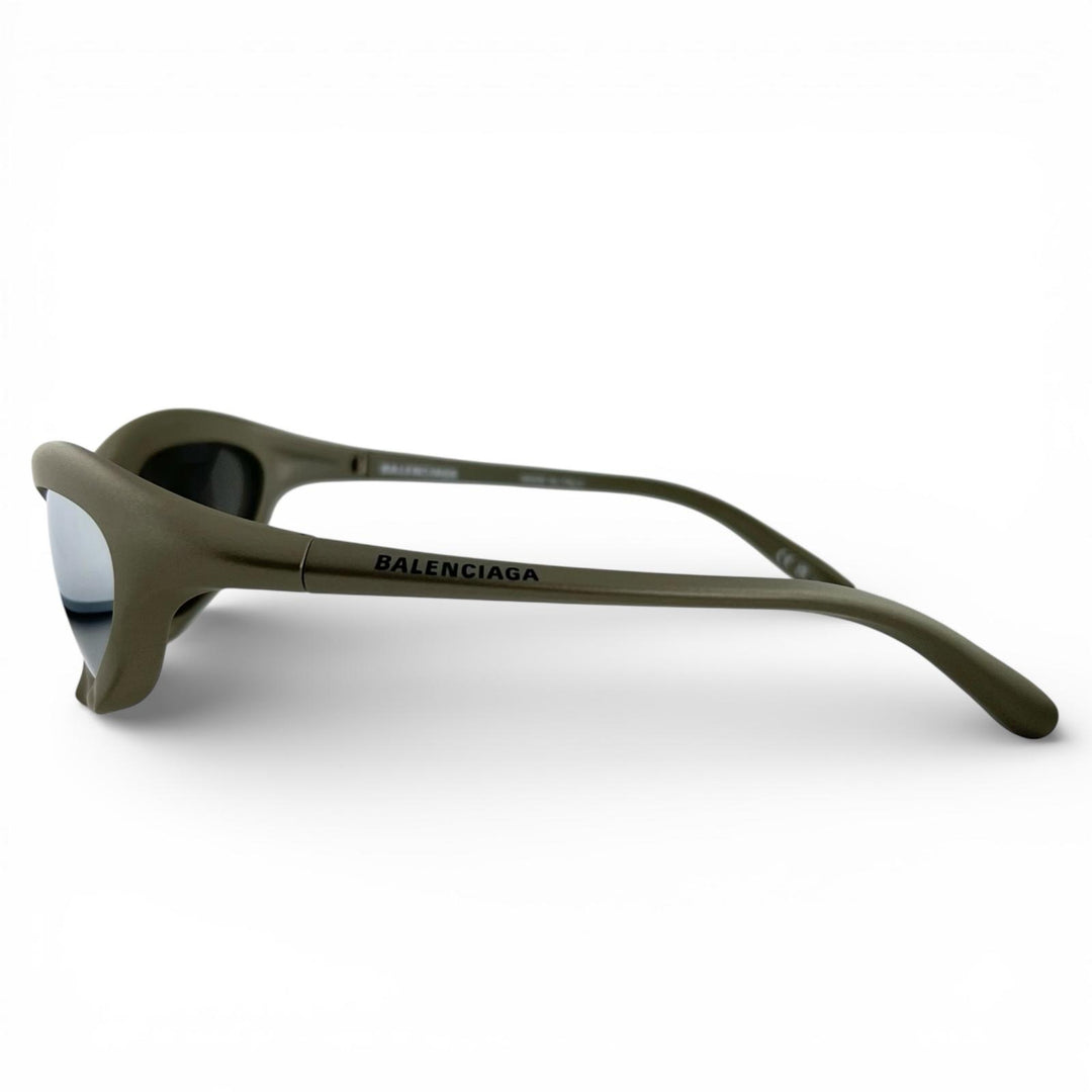 Excellent BALENCIAGA sunglasses Mirrored Lens Metallic Khaki gray mens BB0229S