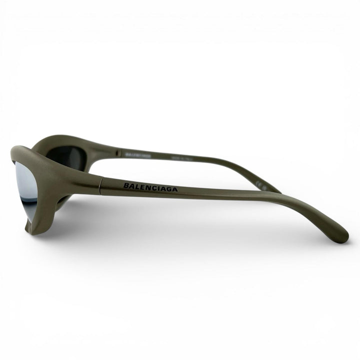 Excellent BALENCIAGA sunglasses Mirrored Lens Metallic Khaki gray mens BB0229S