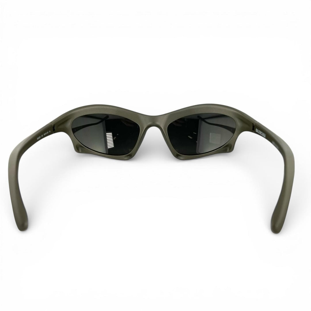 Excellent BALENCIAGA sunglasses Mirrored Lens Metallic Khaki gray mens BB0229S