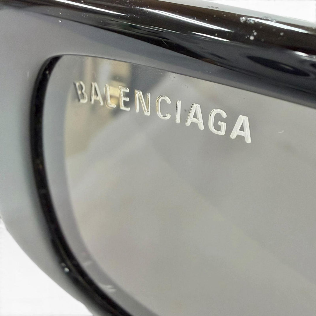 Very Good BALENCIAGA sunglasses Dynasty Rectangle BB logo black Gold BB0096S