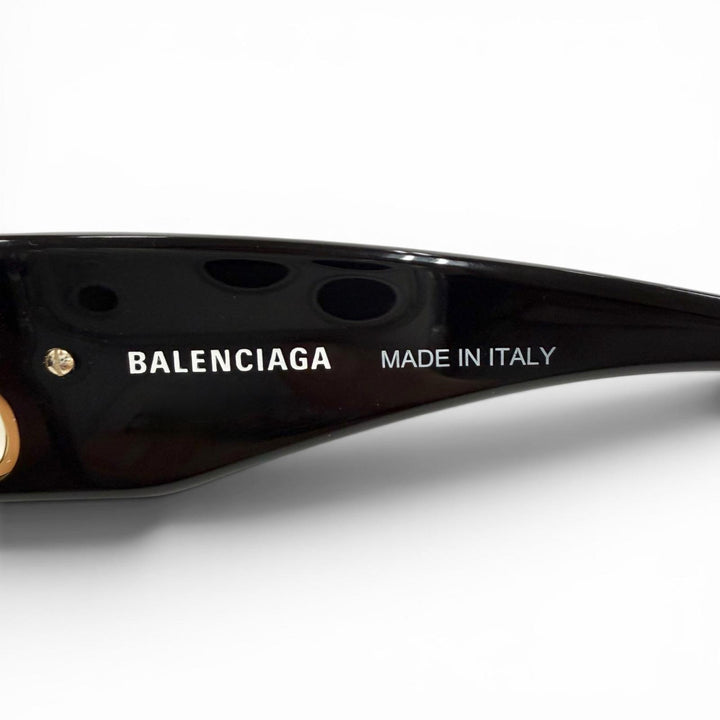Very Good BALENCIAGA sunglasses Dynasty Rectangle BB logo black Gold BB0096S