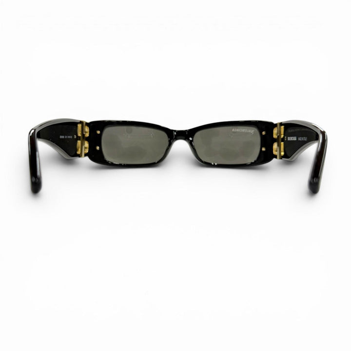 Very Good BALENCIAGA sunglasses Dynasty Rectangle BB logo black Gold BB0096S