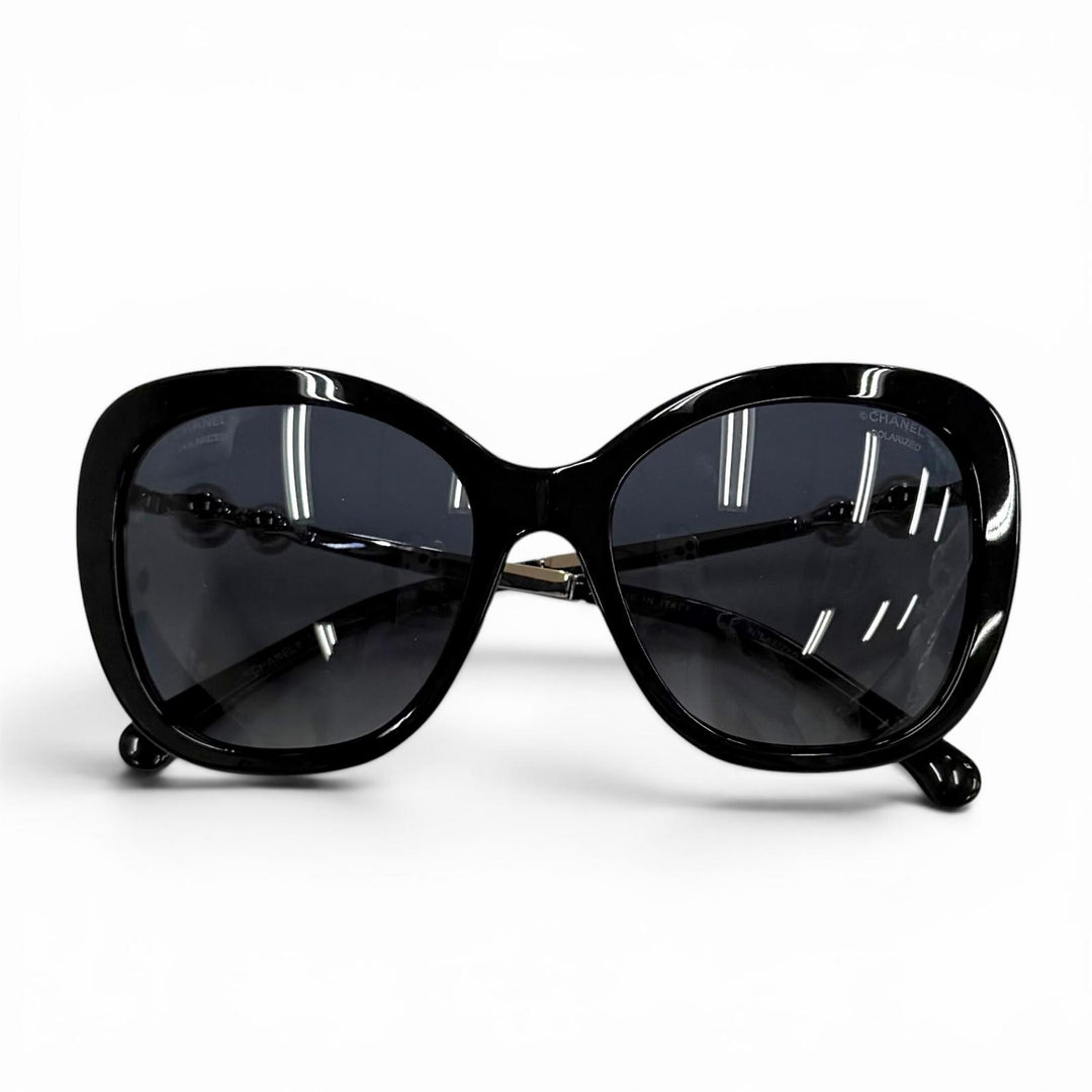 Very Good CHANEL sunglasses COCO Mark Eco Pearl Square Shape black 5339-H-A