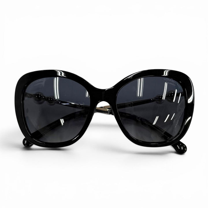Very Good CHANEL sunglasses COCO Mark Eco Pearl Square Shape black 5339-H-A