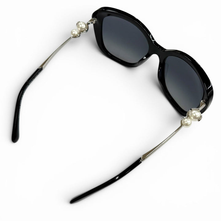 Very Good CHANEL sunglasses COCO Mark Eco Pearl Square Shape black 5339-H-A