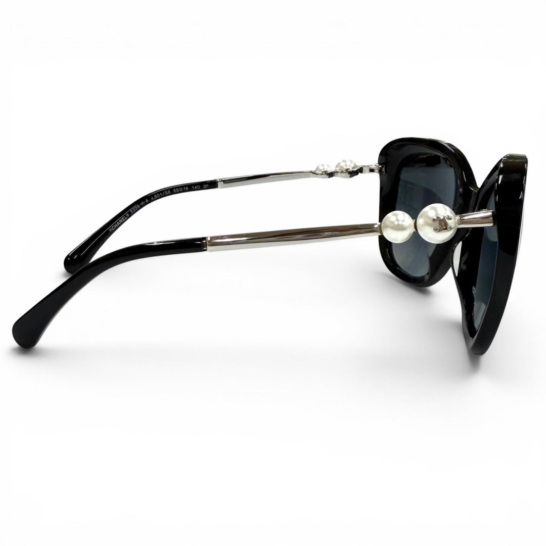 Very Good CHANEL sunglasses COCO Mark Eco Pearl Square Shape black 5339-H-A