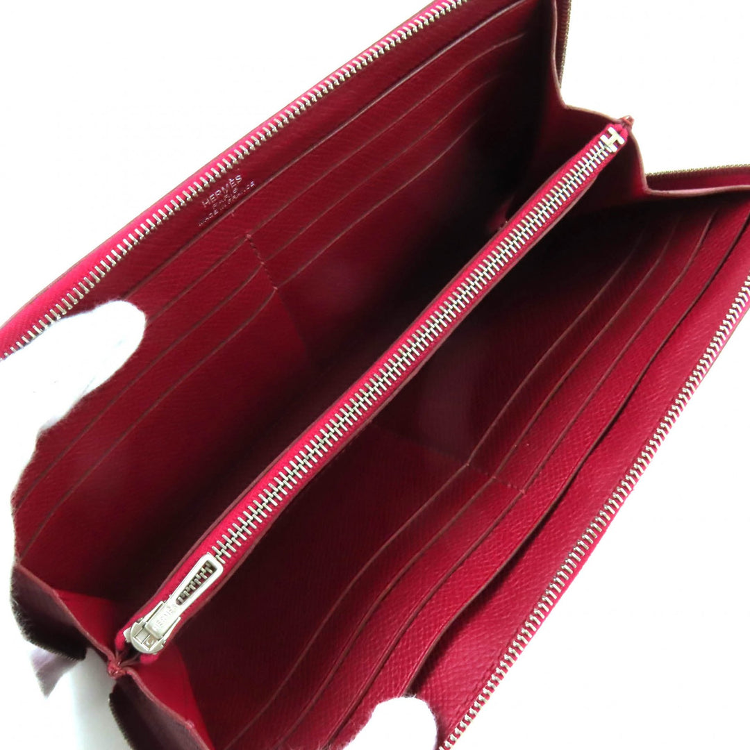 Great HERMES Purse azap long classic Round zip wallet Epsom Leather Women