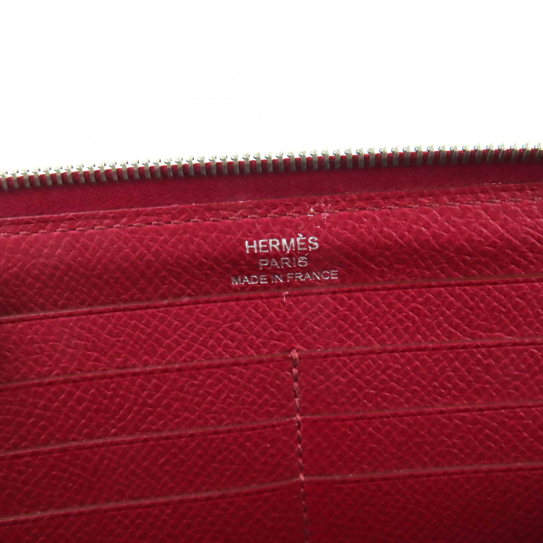Great HERMES Purse azap long classic Round zip wallet Epsom Leather Women