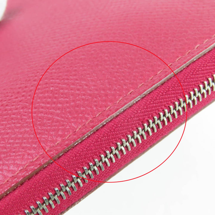 Great HERMES Purse azap long classic Round zip wallet Epsom Leather Women